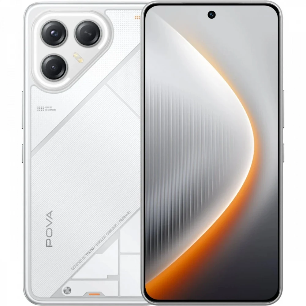 Смартфон Tecno Pova 7 Ultra 5G 256Gb 8Gb белый моноблок 3G 4G 2Sim 6.67" 1260x2800 Android 15 108Mpix 802.11 a/b/g/n/ac/ax NFC GPS GSM900/1800 Protect