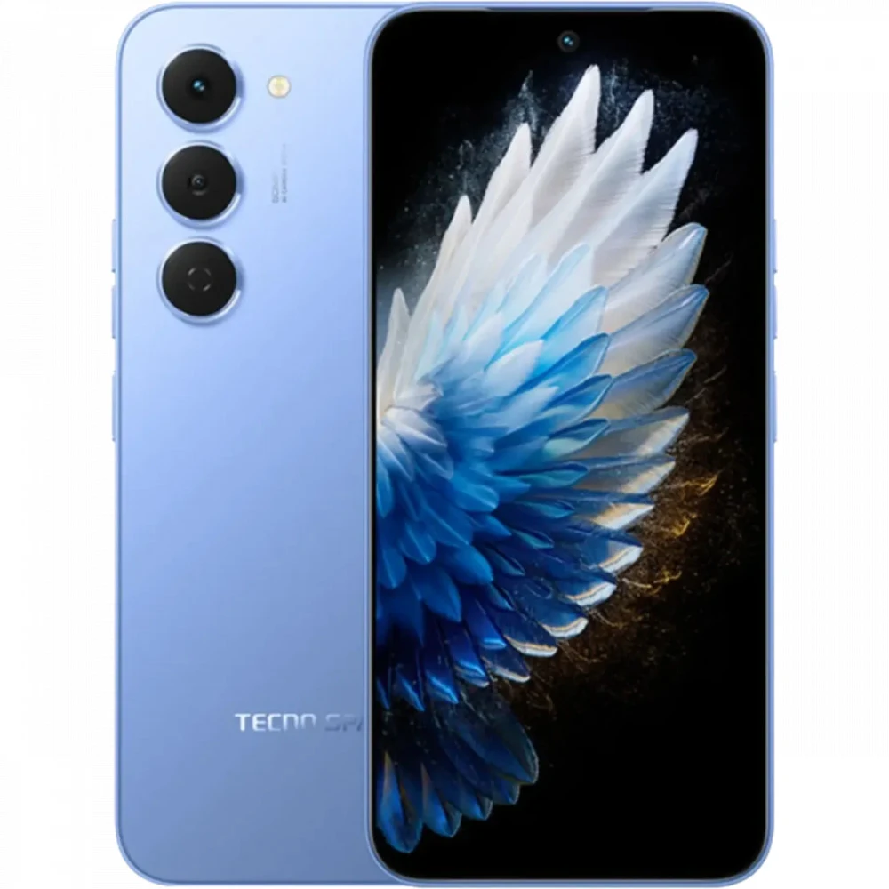 Мобильный телефон, TECNO, SPARK 40 Pro (KM6) 256+8 GB, 6.78", AMOLED, Аккумулятор 5200 мАч, 50MPx/13MPx, MediaTek Helio G100 Ultimate, Fast Charge 45W, Android 15, (Lake Blue) Голубой