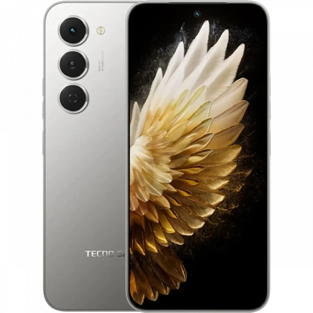 Мобильный телефон, TECNO, SPARK 40 Pro (KM6) 256+8 GB, 6.78", AMOLED, Аккумулятор 5200 мАч, 50MPx/13MPx, MediaTek Helio G100 Ultimate, Fast Charge 45W, Android 15, (Moon Titanium) Золотистый