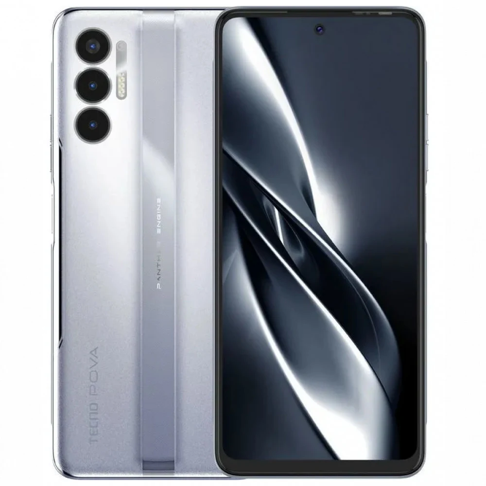 Смартфон Tecno Pova 3, A12/2GHz/6Gb RAM/128Gb ROM/6.9",2460x1080/Wi-Fi/BT/NFC/2xSIM, Tech Silver