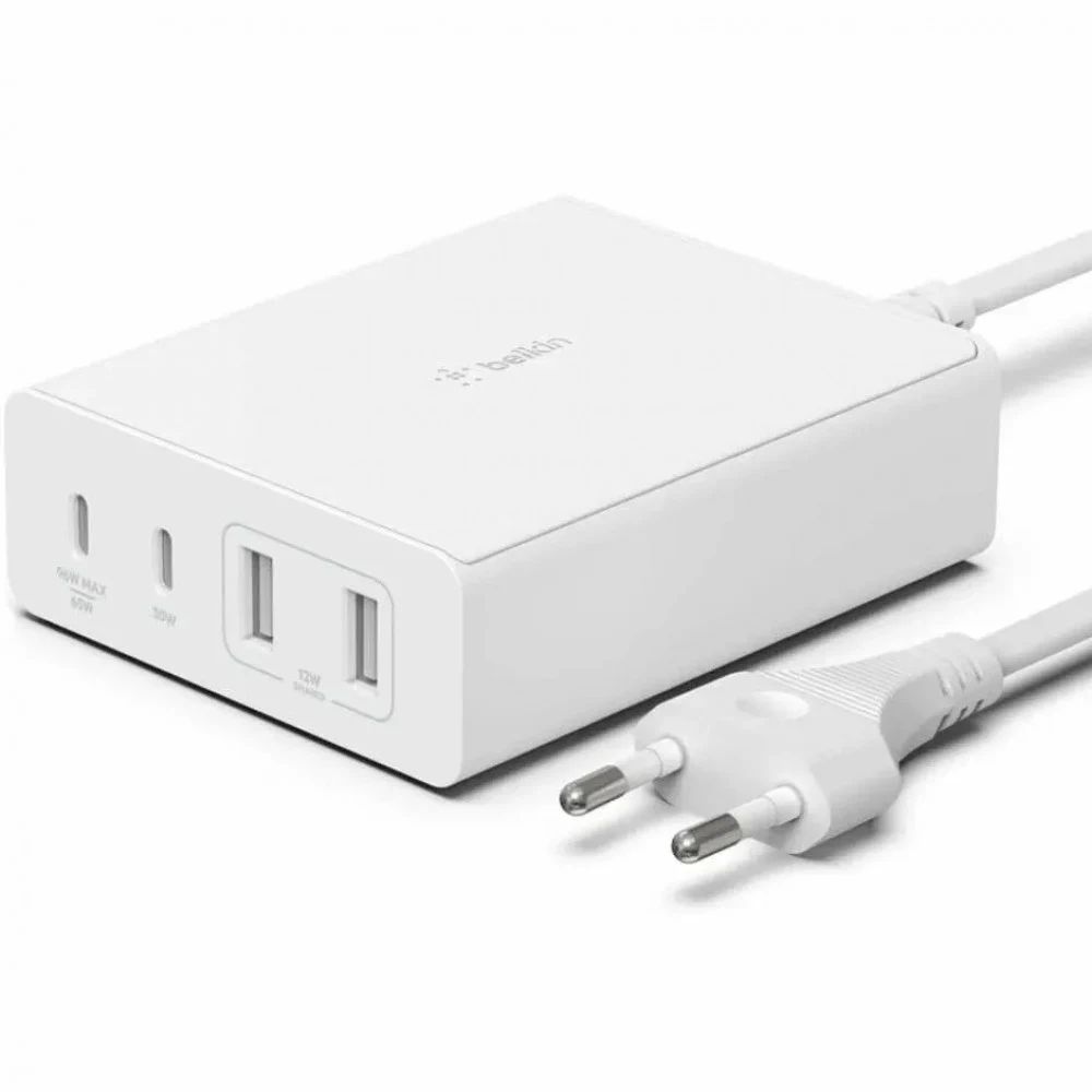 108W 4-Ports USB GaN Desktop Charger (Dual C and Dual A) and 2M Cord