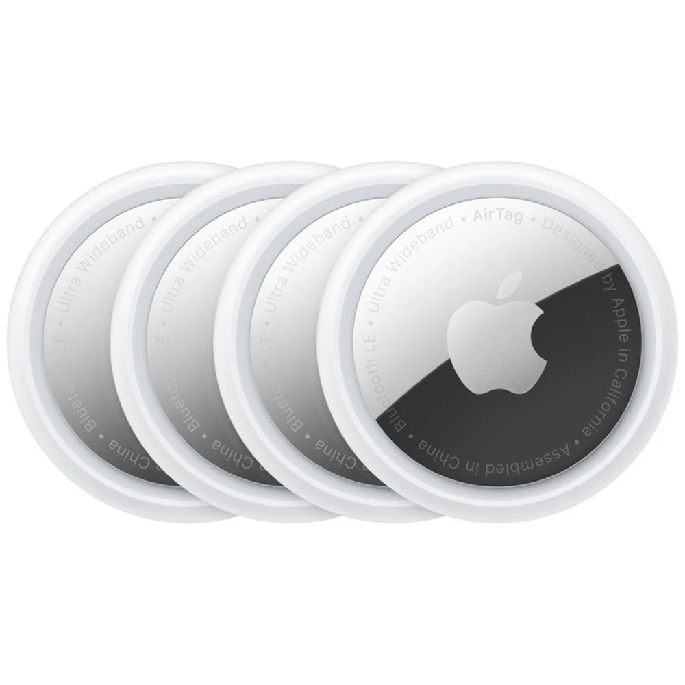 Apple AirTag, IP67, Bluetooth, NFC, Accelerometer, Speaker, CR2032 bat., d-31.9 mm, h-8 mm, 11 g - (4 Pack)