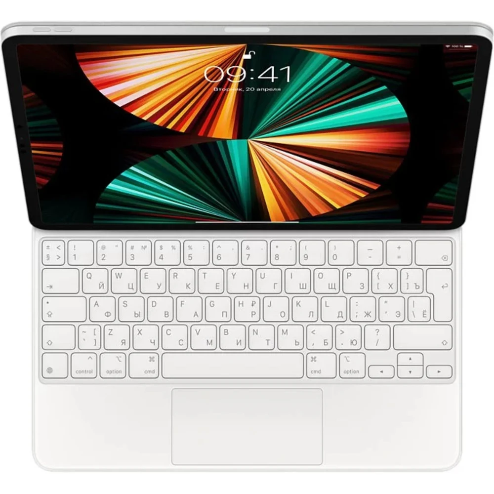 Чехол-клавиатура Magic Keyboard for iPad Pro 12.9-inch (5th generation) - Russian - White, Model A2480