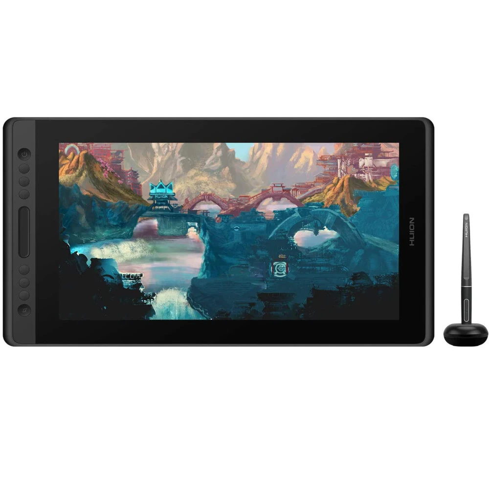 Графический планшет/монитор, Huion, Kamvas Pro 16 (GT-156), Разрешение 1920х1080, Яркость 220cd/m2, Матрица IPS, 5080 lpi, Чувствительность к нажатию 8192, Интерфейс USB, Рабочая область 293,76*165,