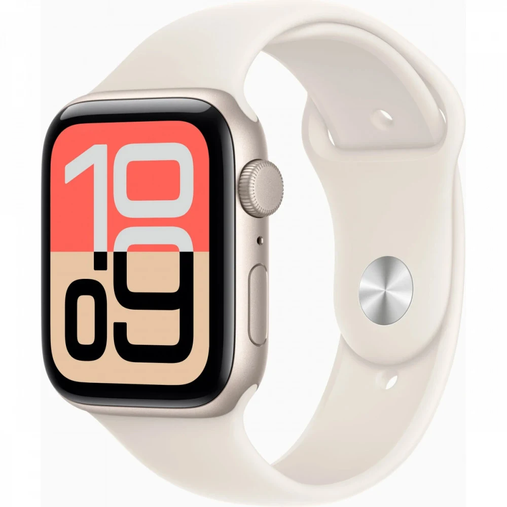 Смарт-часы Apple Watch SE 3 2025 A3325 44мм OLED корп.сияющая звезда Sport Band рем.сияющая звезда разм.брасл.:M/L (MEHJ4LW/A)