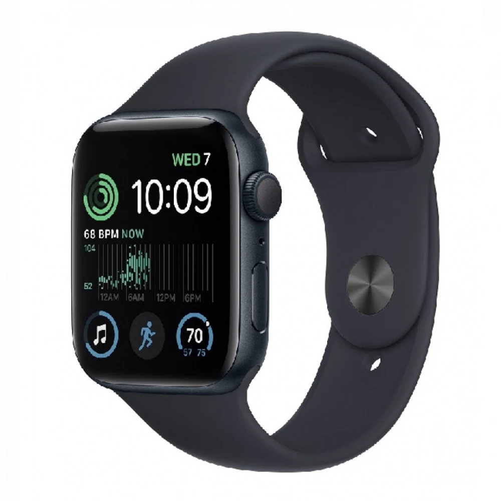 Смарт часы APPLE Watch SE 2022 GPS, 44mm Midnight Aluminium Case with Midnight Sport Band - Regular (MNK03GK/A)