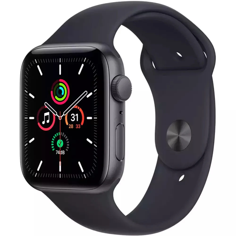 Смарт-часы Apple Watch SE, 44mm, 32GB ROM, Wi-Fi, BT, GPS, фторэластомер, Space Gray-Midnight