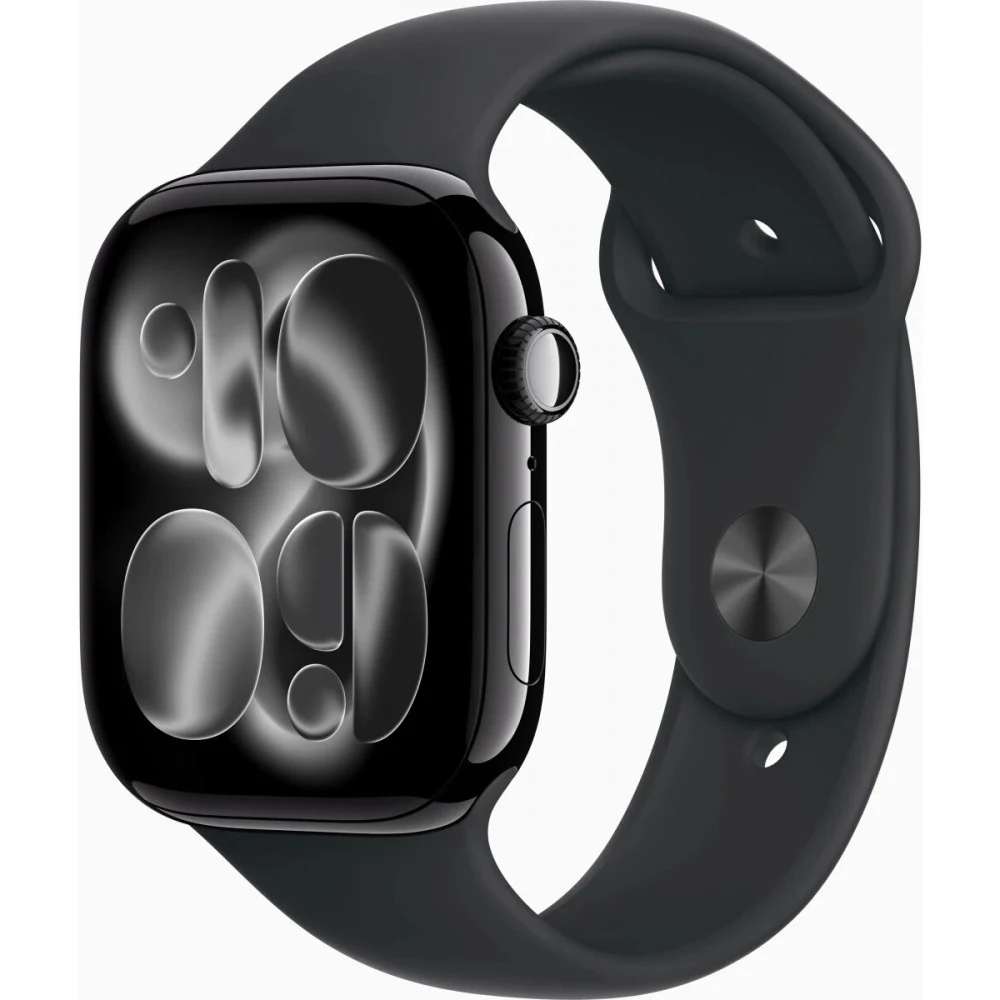 Смарт-часы Apple Watch Series 11 A3333 46мм OLED корп.черный Sport Band рем.черный разм.брасл.:M/L (MEUX4LW/A)