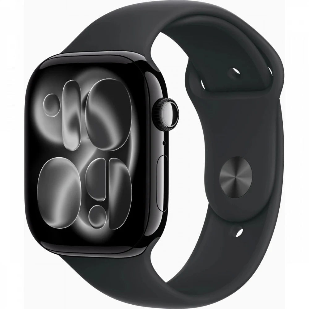 Смарт-часы Apple Watch Series 11 A3333 46мм OLED корп.черный Sport Band рем.черный разм.брасл.:M/L (MEUX4X/A)