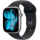 Apple Watch Series 11 GPS 46mm Space Grey Aluminium Case with Black Sport Band - M/L,Model A3333