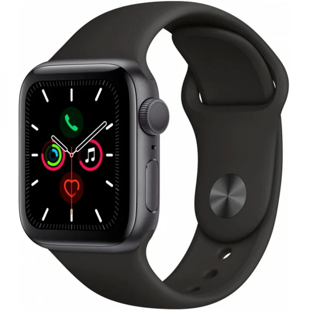 Смарт-часы Apple Watch Series 5, 40mm, 32GB ROM, Wi-Fi, BT, GPS, фторэластомер, Space Gray-Black
