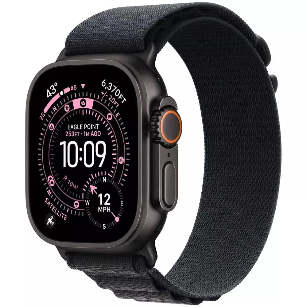 Apple Watch Ultra 3 GPS + Cellular 49mm Black Titanium Case with Black Alpine Loop - Small,Model A3281