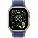 Apple Watch Ultra 3 GPS + Cellular 49mm Natural Titanium Case with Blue/Bright Blue Trail Loop - M/L,Model A3281