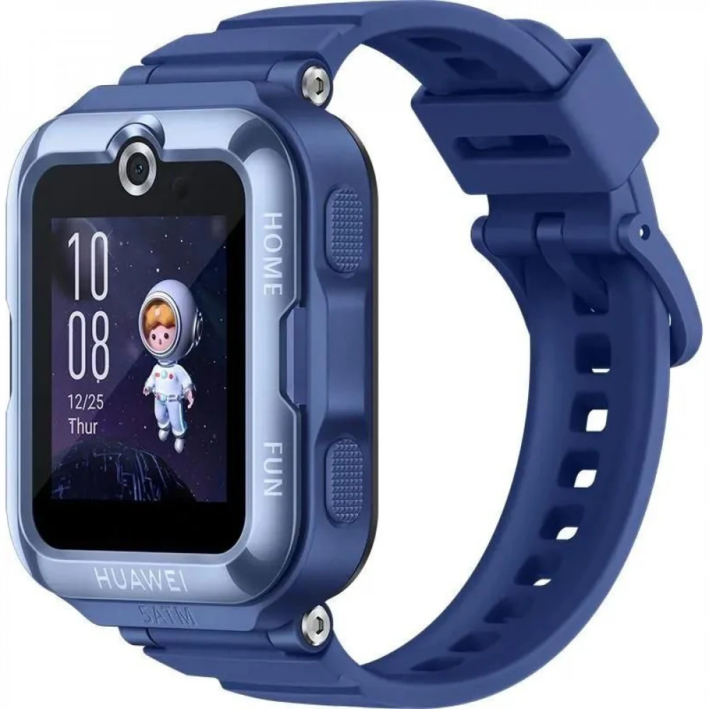 Смарт часы, Huawei, Kid Watch 4 Pro ASN-AL10, Дисплей 1.41" цветной AMOLED-экран, Разрешение 320 x 360, Водонепроницаемые (5 АТМ), Вес 57,5 гр, (Blue) Голубой