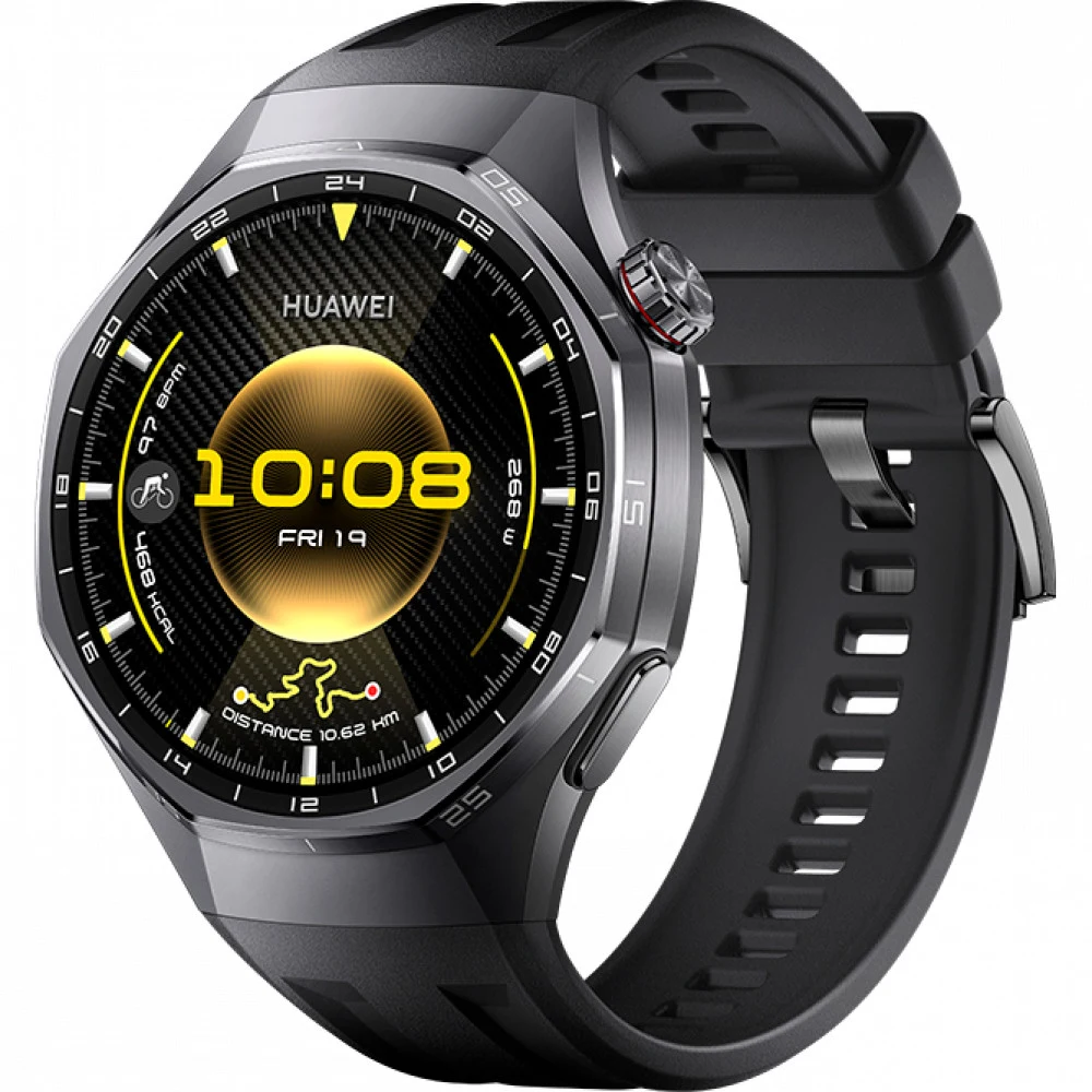 Смарт часы, Huawei, Watch GT 6 Pro ATM-B29 46mm, Дисплей 1.47" цветной AMOLED-экран, Разрешение 466 x 466, Водонепроницаемые (5 АТМ), Atum-B29F, (Black Fluoroelastomer Strap) Черный