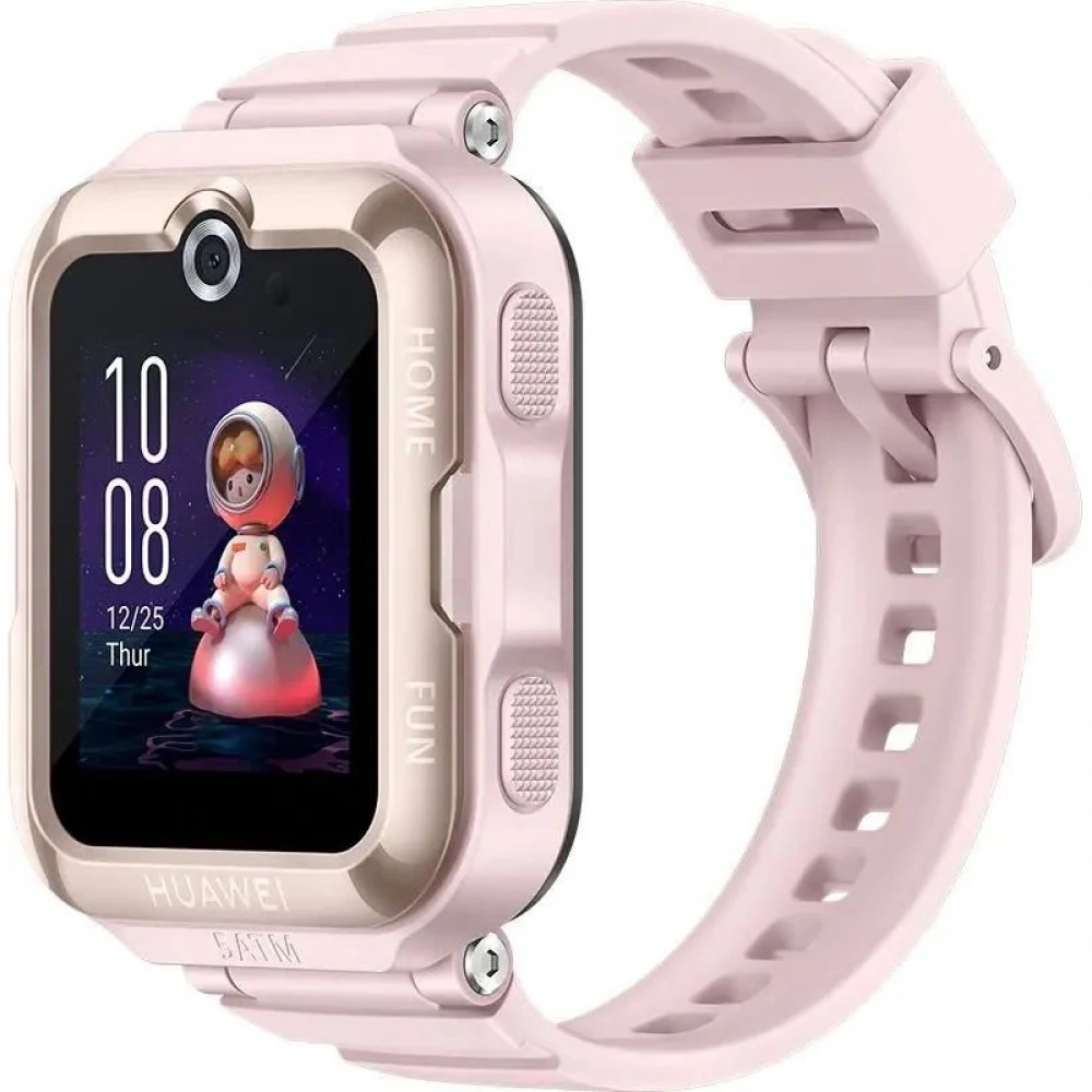 Смарт часы, Huawei, Kid Watch 4 Pro ASN-AL10, Дисплей 1.41" цветной AMOLED-экран, Разрешение 320 x 360, Водонепроницаемые (5 АТМ), Вес 57,5 гр, (Pink) Розовый