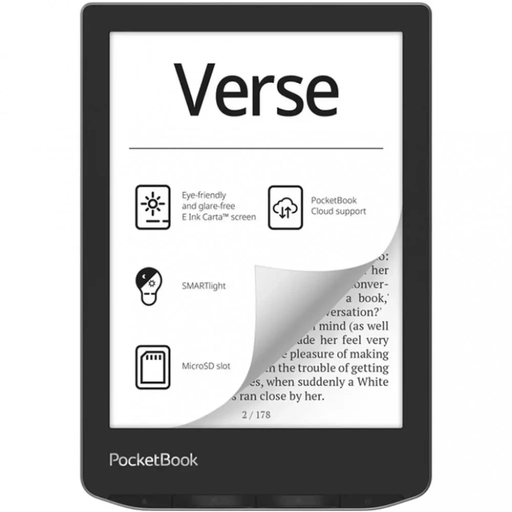 Электронная книга 6" PocketBook 629 (PB629-M-CIS) представлена в корпусе серого цвета (лицевая часть в черной рамочке). Модель работает на операционной системе Линукс и имеет разрешение 1024x758 с а