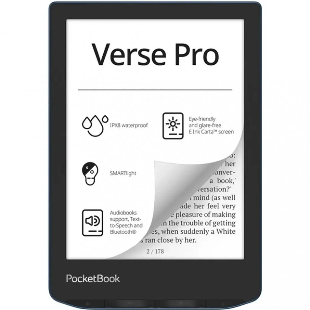 Электронная книга PocketBook PB634-A-CIS лазурный Тип экрана: E-Ink Carta Размер экрана, дюймы: 6" Разрешение экрана: 1072 х 1448 Сенсорный экран, встроенная подсветка. Поддерживаемые текстовые форм