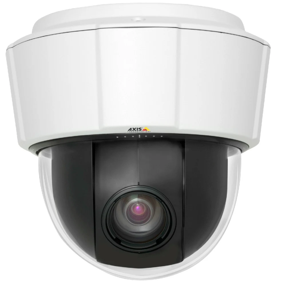 HDTV 720p compliant PTZ camera with 18x optical zoom for indoor use. HDTV 720p @ 25fps (1280x720) in H.264 and Motion JPEG, Day & Night, two-way audio, I/O, IP51. Two way audio, four I/O and externa