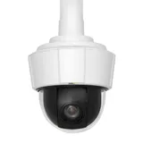HDTV 720p compliant PTZ camera with 18x optical zoom for indoor use. HDTV 720p @ 25fps (1280x720) in H.264 and Motion JPEG, Day & Night, two-way audio, I/O, IP51. Two way audio, four I/O and externa