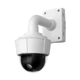 HDTV 720p compliant PTZ camera with 18x optical zoom for indoor use. HDTV 720p @ 25fps (1280x720) in H.264 and Motion JPEG, Day & Night, two-way audio, I/O, IP51. Two way audio, four I/O and externa