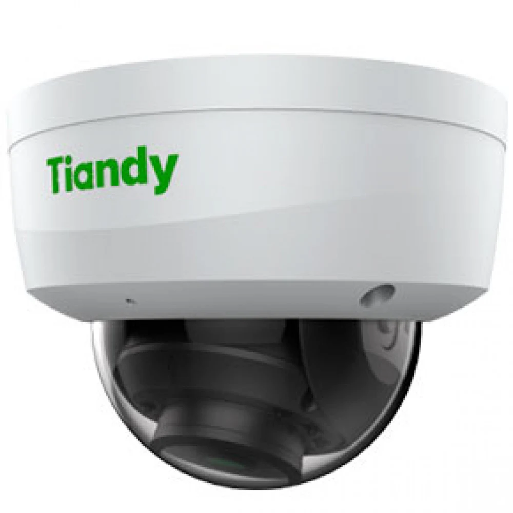 Tiandy 2Мп купольная IP-камера 2,8мм 512Гб слот SD, audio I/O 1/1, alarm I/O 1/1 ● Metal+Plastic Housing ● Up to 1920x1080@30fps ● S+265/H.265/H.264 ● Min. illumination Color: 0.002Lux@F1.6 ● Smart