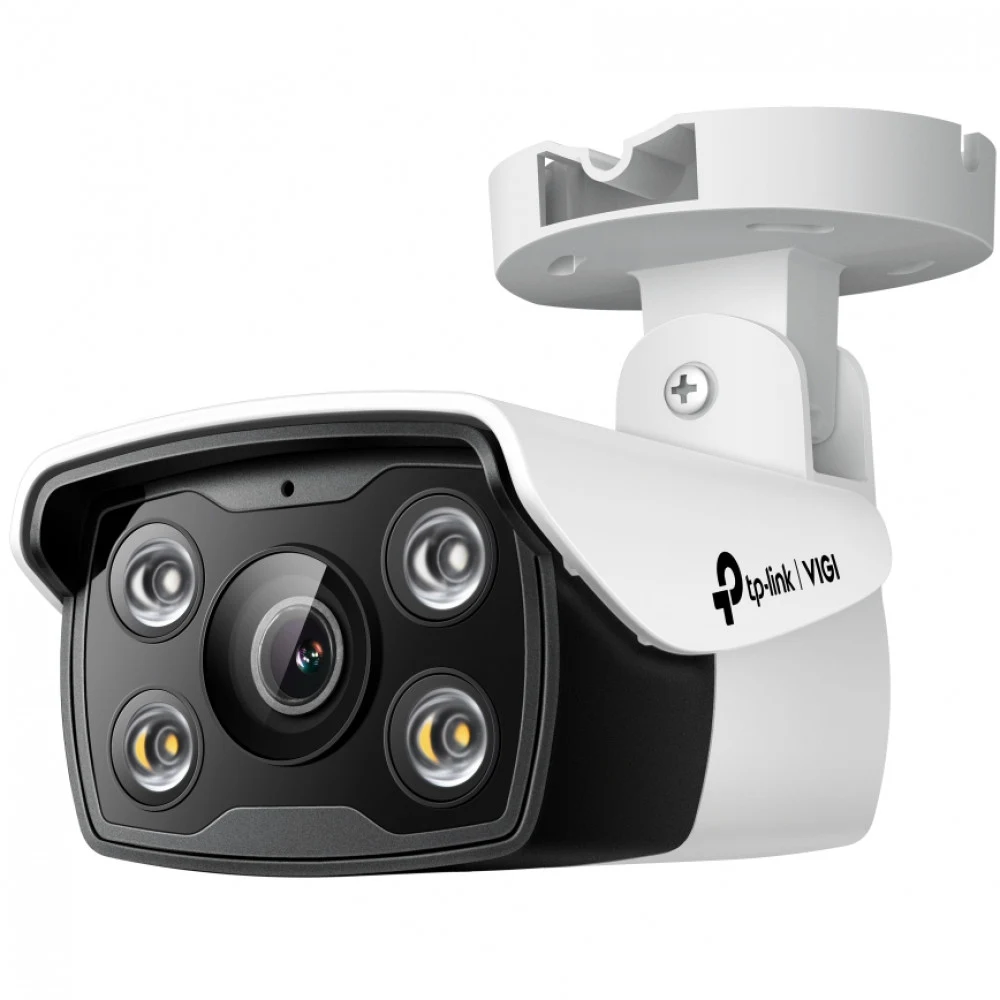 TP-Link VIGI C340(4mm), Цветная уличная цилиндр. IP-камера 4 Мп, 25/30 кадров в секунду, PoE/12 V DC, фикс. объектив 4 мм, встр. микрофон, динамик, слот microSD, ИК-подсветка до 30 метров, IP66