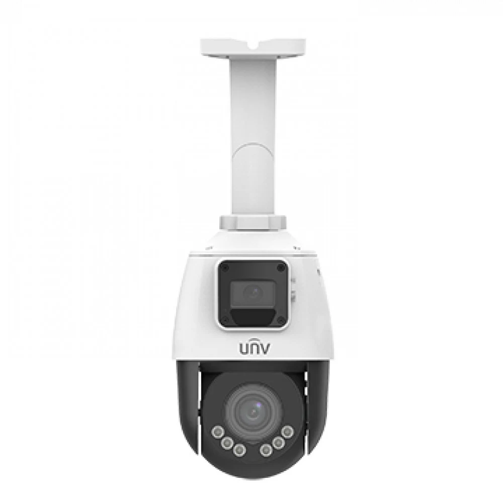 Uniview IPC9312LFW-AF28-2X4 Сдвоенная видеокамера IP Мини-PTZ: 2 x 2MP, поворотн. 4X объектив 2.8-12.0мм моториз. AF, обзорн. 2.8мм, IR upto 10m/50m, LightHunter, Ultra 265/H.265/H.264/MJPEG, 2 пото