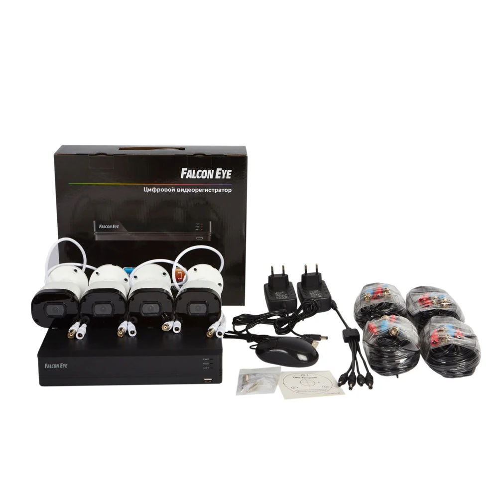 Комплект видеонаблюдения 4CH + 4CAM KIT FE-104MHD DACHA SMA FALCON EYE