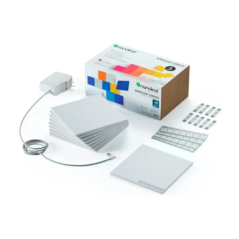 Smart lighting Starter kit Nanoleaf Canvas, Square, (NL29-0002SW-9PK), White, 9 Pack