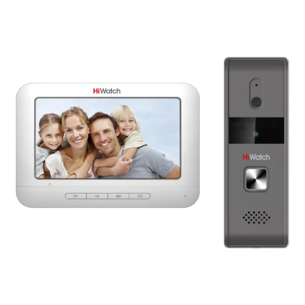 Монитор домофона | Экран: 7" (17.78см) LCD Цветной, Разрешение: SVGA 800×480пикс. | Аудио: Встроенный Микрофон/Динамик | Интерфейс: Аудио 2×Вход/2×Выход / 2×Видео вход | Вызывная панель | Камера: 1/