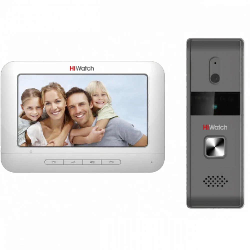 Монитор домофона DS-D100MF | Экран: 7" (17.78см) LCD Цветной, Разрешение: SVGA 800×480пикс. | Аудио: Встроенный Микрофон/Динамик | Память: 200 фото, Встроенная | Подключение: 2×Вызывные панели, 2×Мо