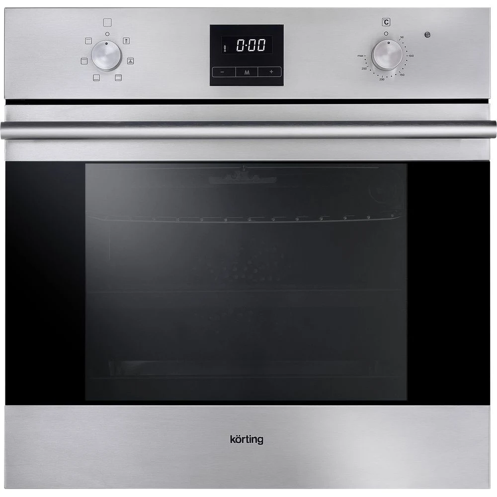 Встраиваемые электрические духовки Korting/ Crystal, 59.8 х 59.5 x 56 см, 6 режимов нагрева, гриль, дисплей, таймер, нержавеющая сталь