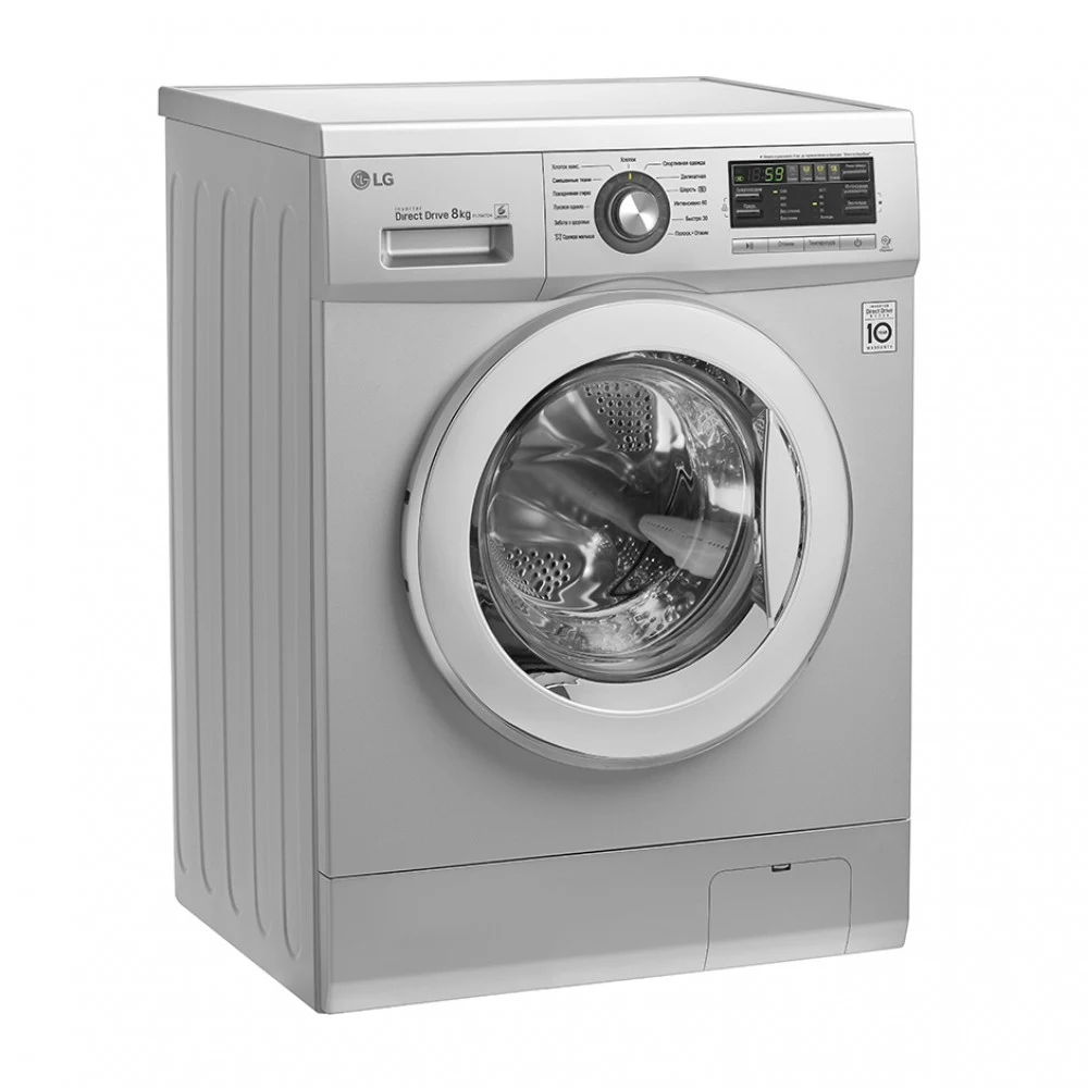 Стиральная машина LG F1296TD4 silver/chrome (Макс загрузка до 8кг, отжим 1200 об/мин) (F1296TD4)