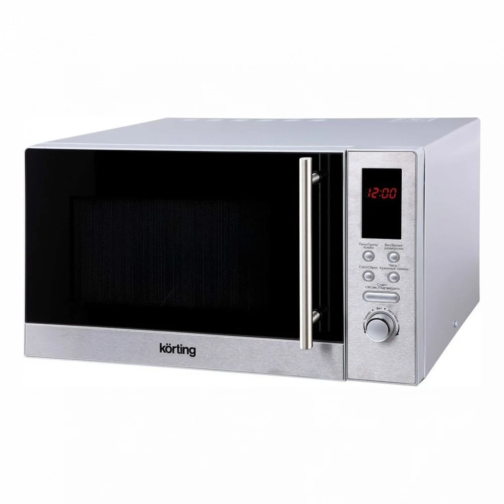 Микроволновая печь Korting/ 29.6х48.5х36.7 см, 23 л, 800 Вт, гриль: 1000 Вт, электронное управление, LED дисплей, 8 автопрограмм, нержавеющая сталь