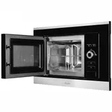 Встраиваемая микроволновая печь Monsher/ 60 см, 20 л, 8 автоматических кулинарных программ, 5 режимов мощности, функция размораживания по весу полуфабрикатов или по времени, черный и нерж.