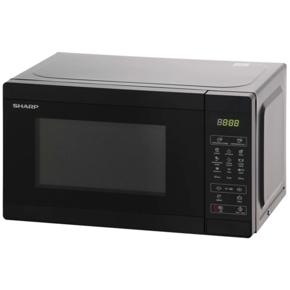 Микроволновая печь Sharp/ 20 л, 800 Вт, переключатели - сенсор, гриль, дисплей, 44 см x 25.8 см x 32.4 см,черный цвет