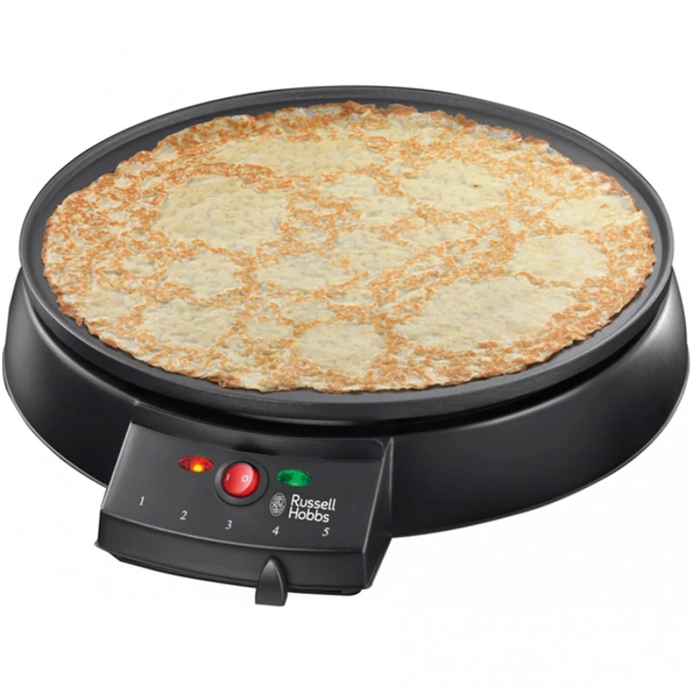 Блинница настольная, Russell Hobbs, 20920-56, Мощность 1200W, Металл, Пластик, Диаметр 30см, Световая индикация нагрева, Регулятор температуры, Антипригарное покрытие, Черный