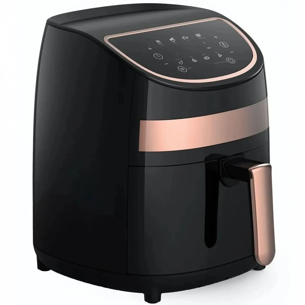 Аэрогриль deerma Air Fryer DEM-KZ100 Black, 1000W, Capacity: 3L, 8 basic cooking programs installed and displayed on the control panel.