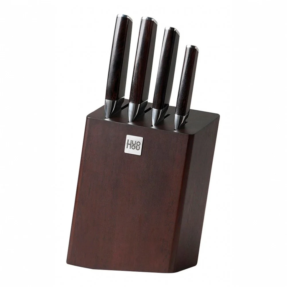 Набор ножей, HuoHou 5-piece set of compound steel knife HU0033,5 предметов, Молибден-ванадиевая сталь, Тесак, Поварской нож, Нож для легкой резки, Универсальный нож, Трехслойная сталь, Острая заточк