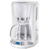 Кофеварка капельная, Russell Hobbs, 24390-56, Капельная, Мощность 1100W, Объем 1.2л, Нержавеющая сталь, Пластик, Дисплей, Индикатор уровня воды, Противокапельная система, Белый