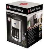 Кофеварка, Russell Hobbs, 26990-56, Мощность 1000Вт, Молотый тип используемого кофе, Объем 1.5л, Кнопочное управление, Синий ЖК-дисплей, Съемный моющийся держатель фильтра, Автоматическое сохранение