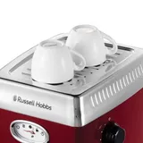 Кофеварка, Russell Hobbs, 28250-56, Мощность 1300Вт, Молотый тип используемого кофе, Объем 1.1л, Механическое управление, Давление 15 бар, Заваривание, Приготовление на пару, Предварительный нагрев,