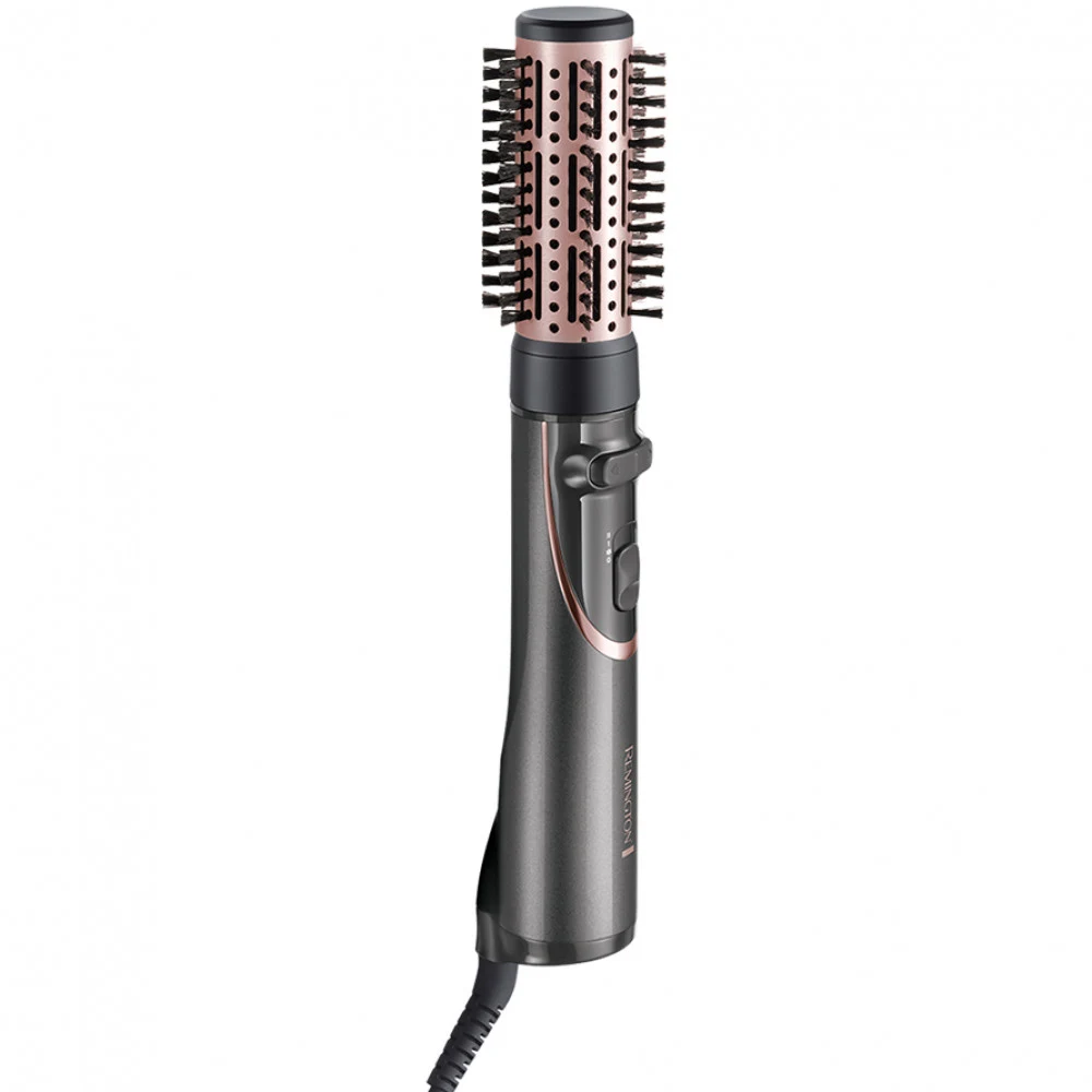 Фен-щетка, Remington, AS8606, Механическое управление, Мощность 800W, Материал покрытия керамика и турмалин, Защита от перегрева, Ионизация,Холодный обдув, Серый