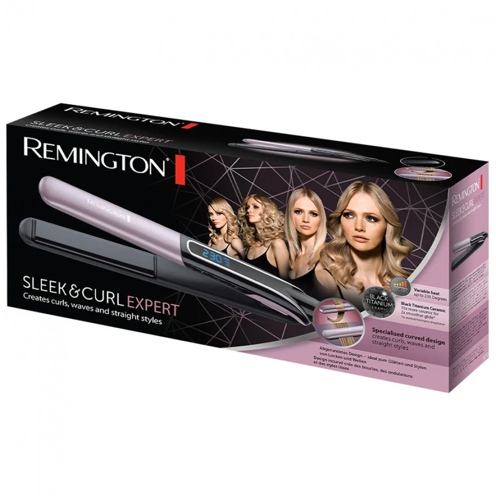 Выпрямитель для волос, Remington, S6700, Мощность 45W, 9 режимов нагрева, Керамическое покрытие рабочей поверхности, Автоотключение, Сиреневый