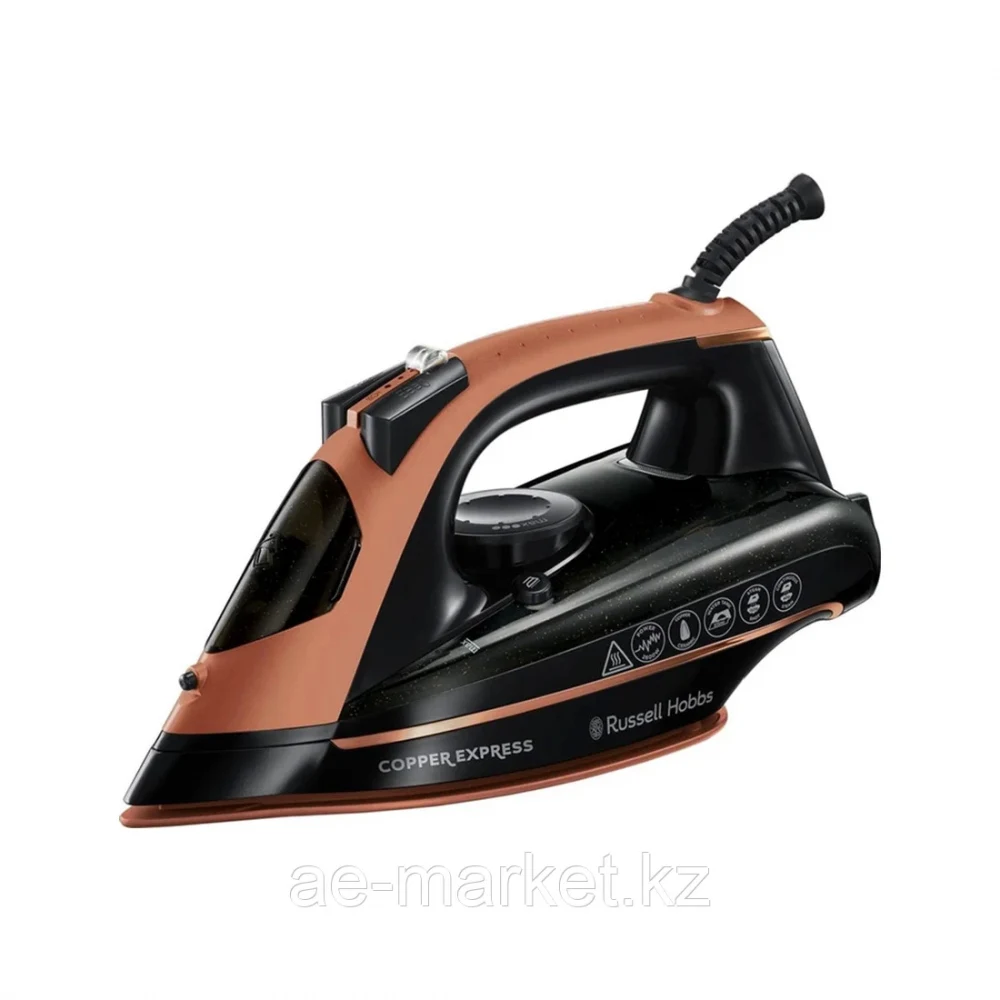 Утюг, Russell Hobbs, 23986-56, Мощность 2600Вт, Керамическая подошва, Паровой удар 145г/мин, Постоянная подача пара 40г/мин, Вертикальное отпаривание, Функция защиты от капель, Функция защиты от нак