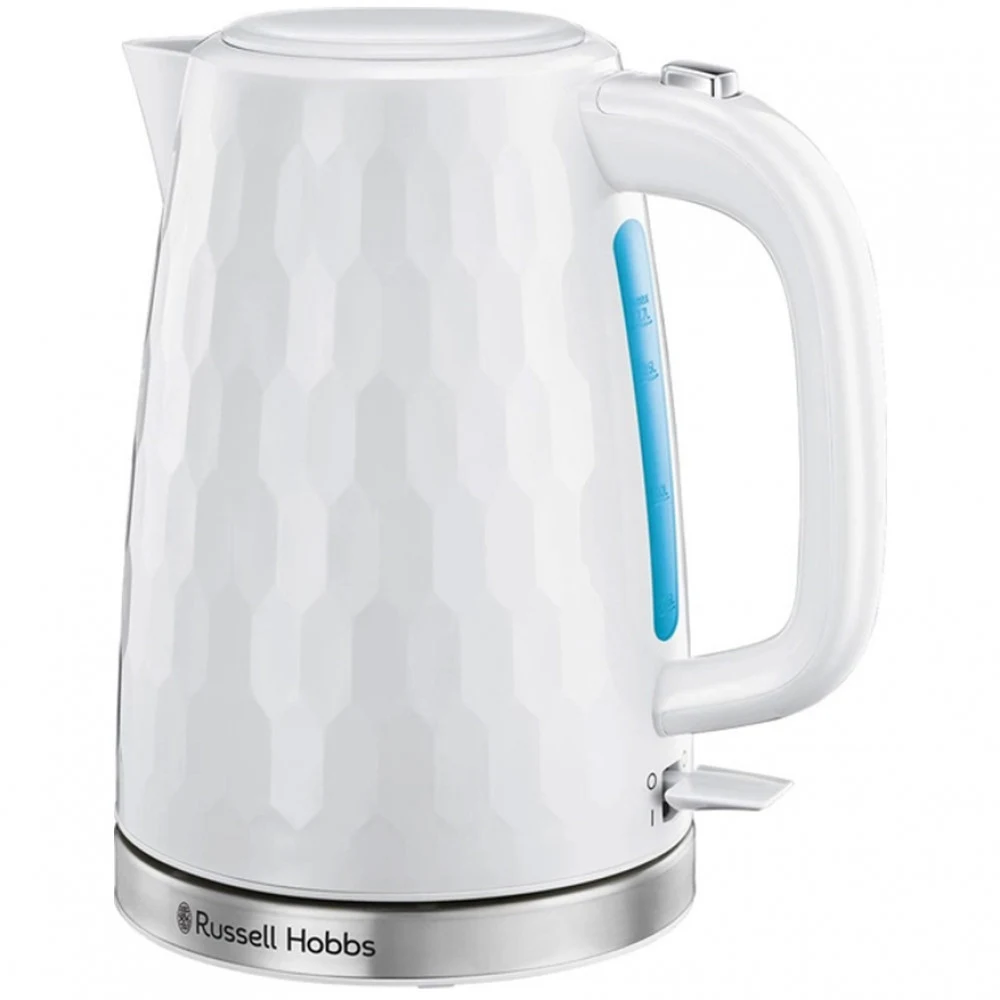 Чайник электрический, Russell Hobbs, 26050-70, Объем 1.7л, Пластик, Защита от перегрева, Выключение при снятии с базы, Мощность 2400W, Белый