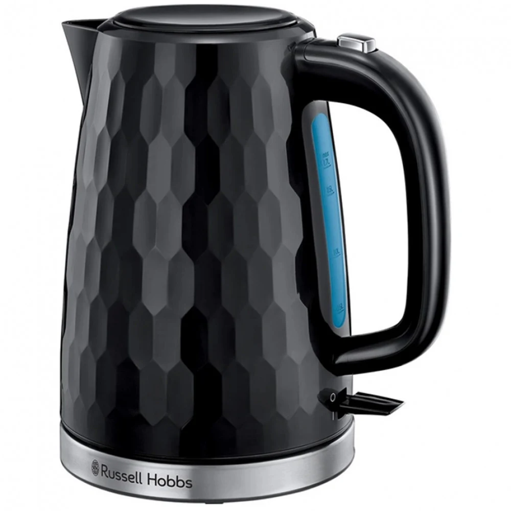 Чайник электрический, Russell Hobbs, 26051-70, Объем 1.7л, Пластик, Защита от перегрева, Выключение при снятии с базы, Мощность 2400W, Черный