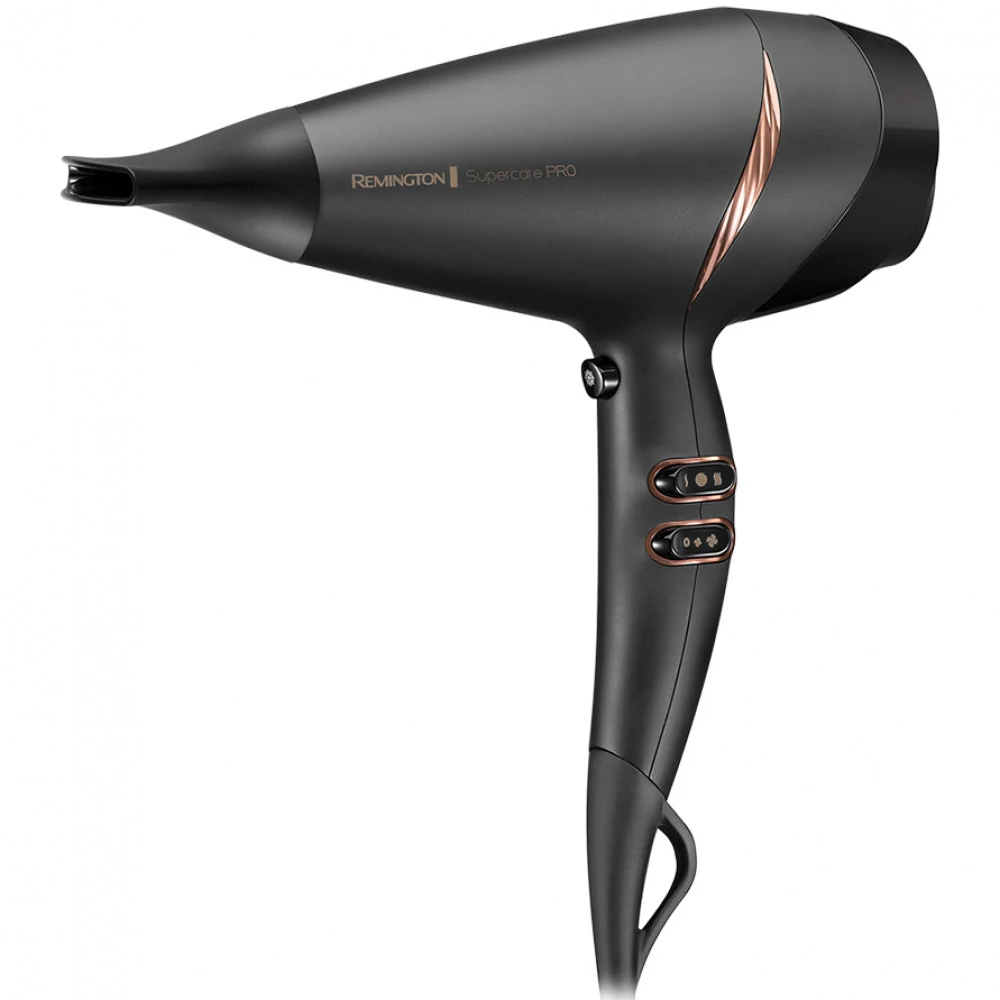 Фен с АС мотором, REMINGTON, AC7200, Мощность 2200W, 2 скоростных режима, 3 температурных режима, AC мотор, Длина шнура электропитания 300см, Черный
