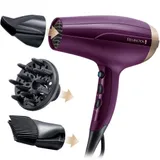 Фен, REMINGTON, D5219, Полноразмерный, Мощность 2300W, 2 скоростных режима, 3 температурных режима, Скорость подачи воздуха 85 км/ч, Длина шнура электропитания 180см, 3 насадки, Фиолетовый